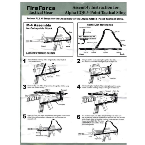 USGI Fire Force Alpha CQB 3 Point Sling (for M16/M4) - Picture 6 of 6